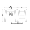 Alaterre Furniture Durango 20"H Industrial Wood Dining Stool ANDU2074